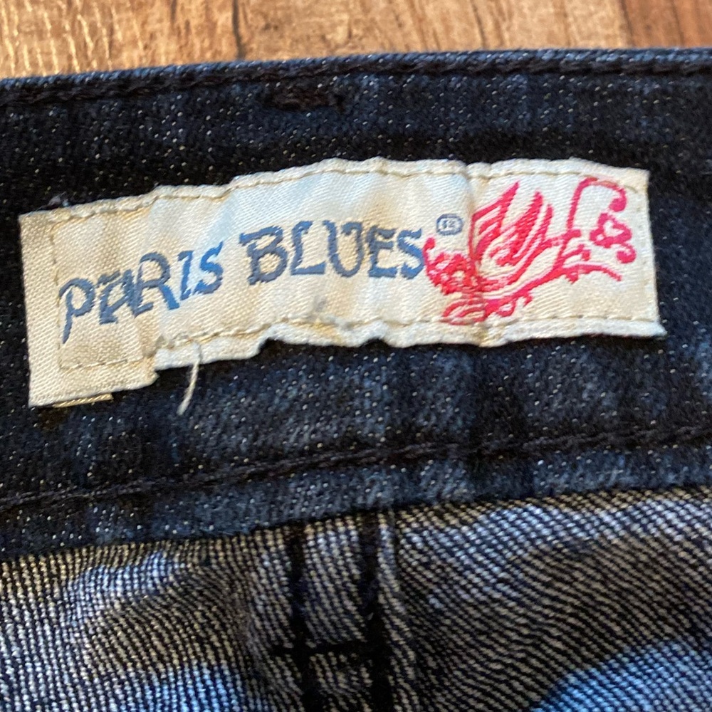 Paris Blues Zip Button Straight Leg/ Skinny Cotton Jeans Black Junior Size 1 - Picture 3 of 8